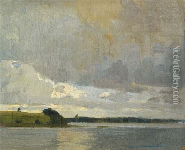 Naturstudie, Mattsee Oil Painting - Alfred Poell