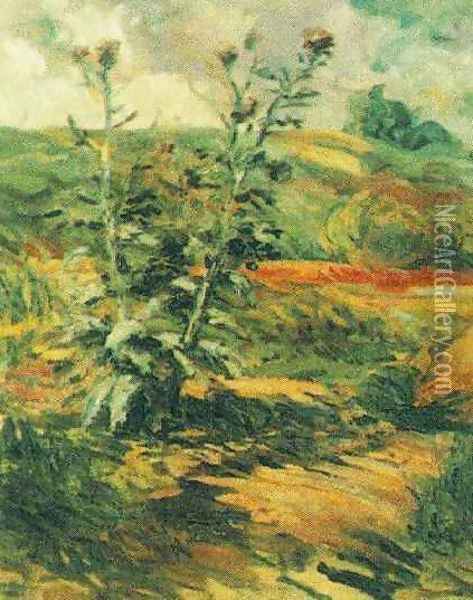 Two Thistles Oil Painting - Vincent Van Gogh