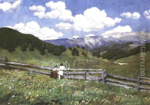 At the Romanian Border 1900 Oil Painting - Mund Hugo