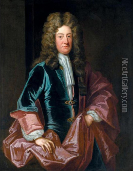 Portrait Of A Gentleman, Traditionally Identified As Joseph Addison Oil Painting - Sir Godfrey Kneller