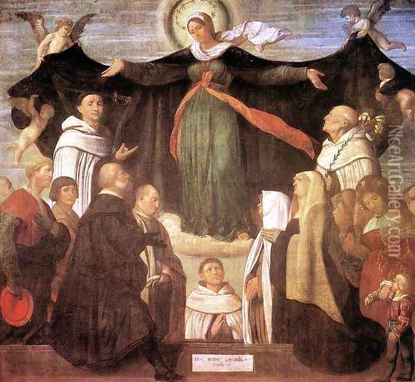 The Virgin of Carmel c. 1522 Oil Painting - Alessandro Bonvicino (Moretto da Brescia)
