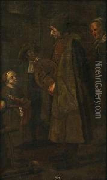 Joueur De Vielle Oil Painting - Jan Josef, the Elder Horemans