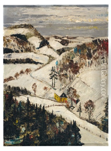 Winterlandschaft Auf Der Schwabischen Alb Oil Painting - Karl Schickhardt