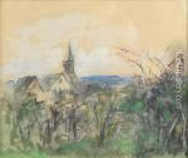 Village De Senlis Oil Painting - Pierre Laprade