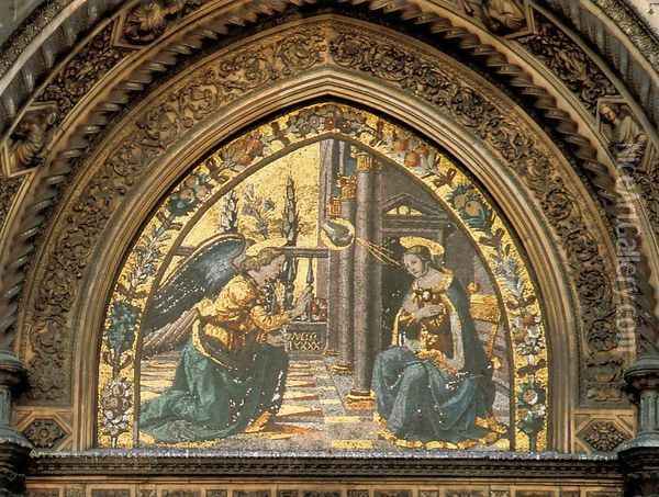Annunciation 1489-90 Oil Painting - Domenico Ghirlandaio