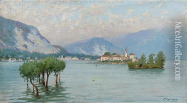 L'isola Dei Pescatori, Lago Maggiore Oil Painting - Fausto Zonaro