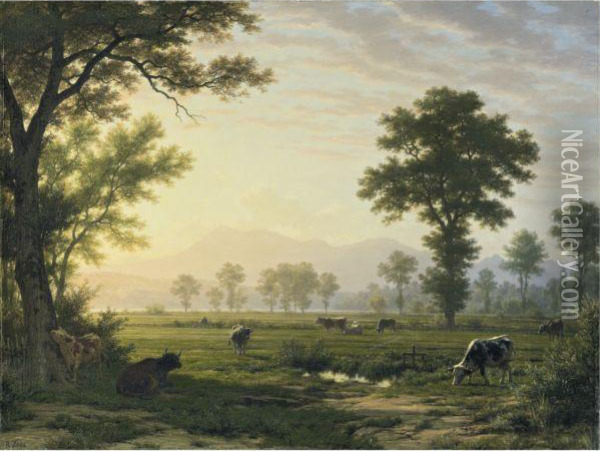 Landschaft Bei Luzern Mit Blick Auf Die Rigi Oil Painting - Robert Zund