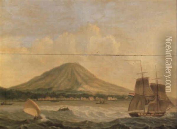 Shipping Before Ternate, The Moluccas Oil Painting - Wilhelmus Van Groenewoud