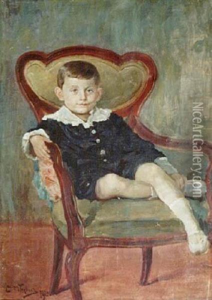 Portret Chlopca-stas (1920) Oil Painting - Maurycy Trebacz