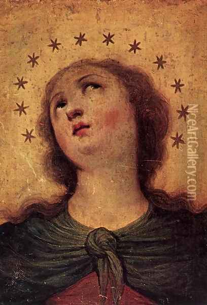Madonna at Prayer 2 Oil Painting - Francesco de' Rossi (see Sassoferrato)