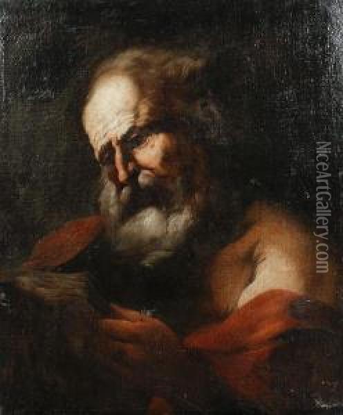 A Bearded Saint Oil Painting - Johann Karl Loth