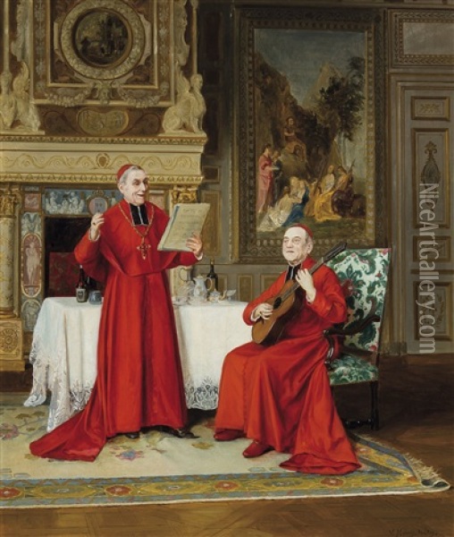 Les Monseigneurs Musiciens Oil Painting - Victor Marais-Milton