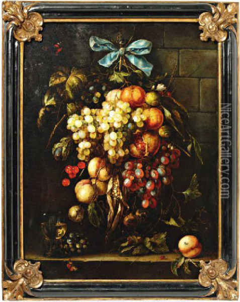 Pronkbloemstilleven Met Roemer Oil Painting - David Cornelisz. de Heem