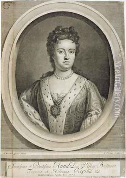 Queen Anne 1665-1714 Oil Painting - Sir Godfrey Kneller