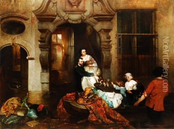 Die Uberschwemmung Oil Painting - Hubertus van Hove