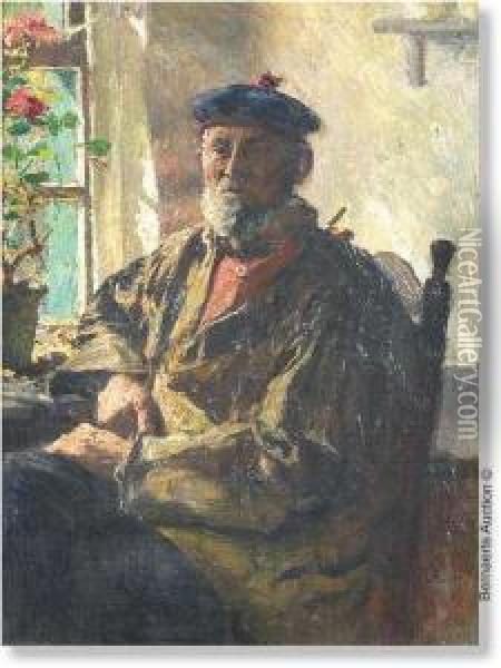 Man Resting Bythe Window Oil Painting - Alois Boudry