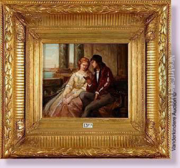 Romeo Et Juliette Oil Painting - Cesare Felix dell' Acqua