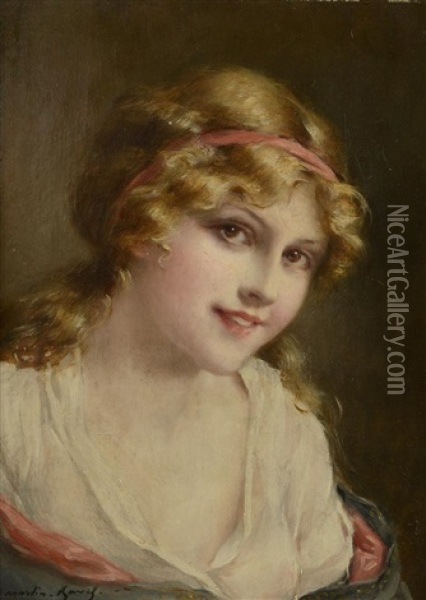 Portrait De Femme En Buste Oil Painting - Francois Martin-Kavel