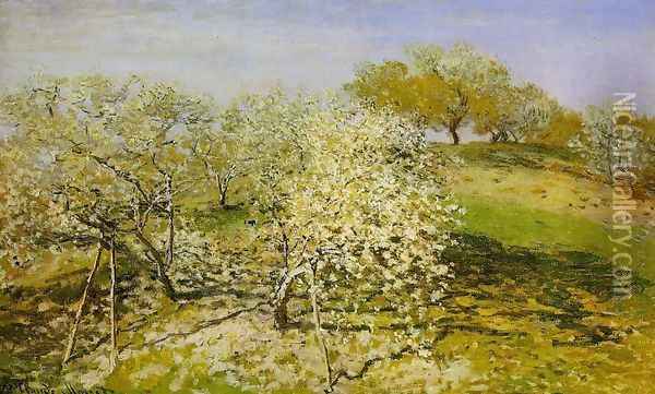 Springtime Aka Apple Trees In Bloom Oil Painting - Claude Oscar Monet