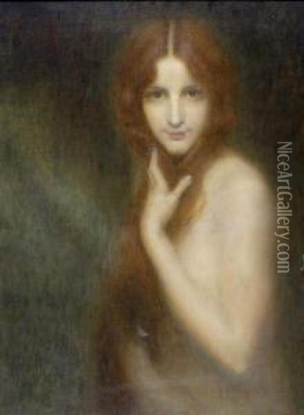Femme Reveuse Oil Painting - Louis Picard
