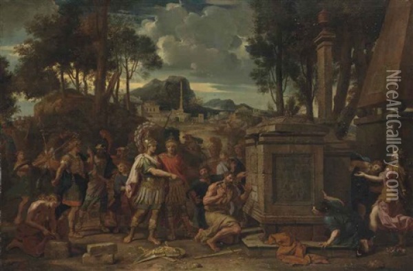 Alexander At The Tomb Of Achilles Oil Painting - Nicolas Pierre Loir