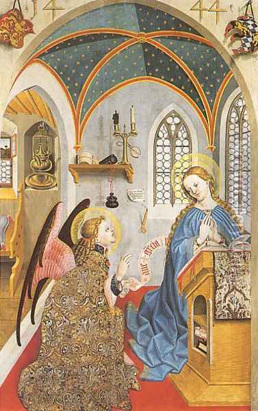 The Annunciation 1444 Oil Painting - Master of the Polling Panels