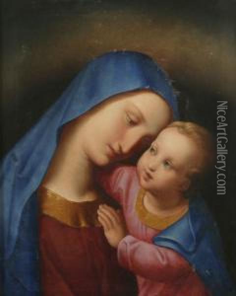 Madonna Mit Kind Oil Painting - Josef Von Fuhrich