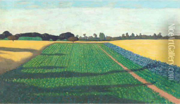 Les Champs, Plateau De La Croix-rouge Oil Painting - Felix Edouard Vallotton