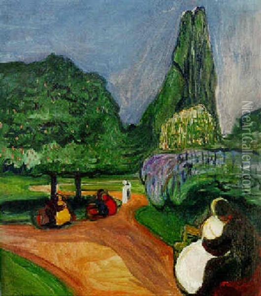 Sommernacht Im Studentenhain Oil Painting - Edvard Munch