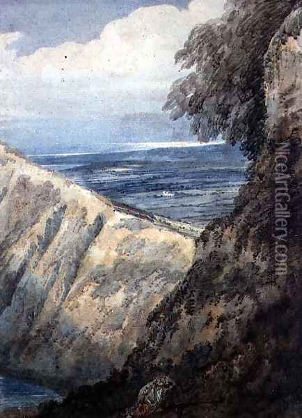 Coast of Dorset near Lulworth Cove Oil Painting - Thomas Girtin