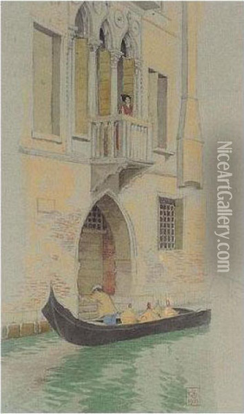 A Gothic Palace, Venice Oil Painting - Joseph Edward Southall