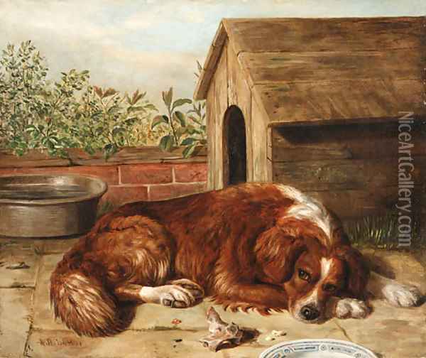 Dog Oil Painting - Alfred R. Barber
