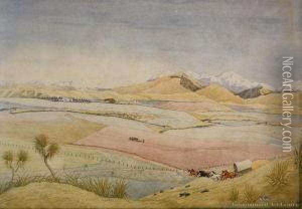 Birchwood Station, Takitimu Mountains, Southland Oil Painting - Christopher Aubrey