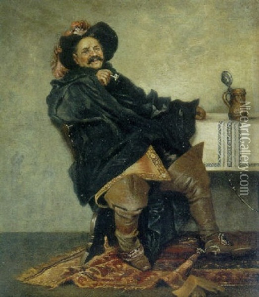 The Laughing Cavalier Oil Painting - Ernest Meissonier