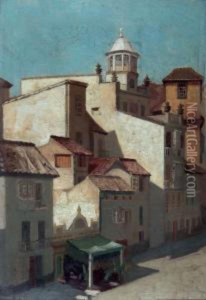 Street Scene, Malaga, Spain Oil Painting - Mary Augusta Heister Reid