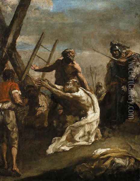 Martyrdom of St Andrew Oil Painting - Guglielmo Cortese (see COURTOIS, Guillaume)