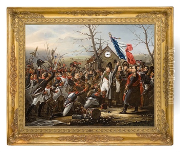 Napoleons Ruckkehr Von Der Insel Elba - Bilderuhr Oil Painting - Charles Auguste Guillaume Steuben