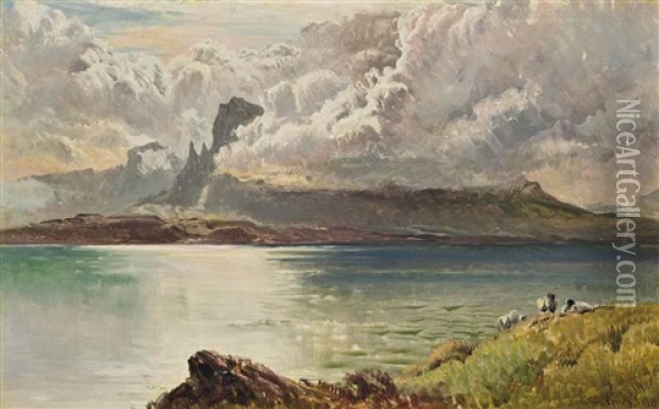 Clouds Breaking Over The Isle Of Skye Oil Painting - Sidney Richard Percy