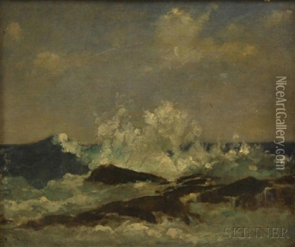 Storm, Isle Of Shoals Oil Painting - John Appleton Brown