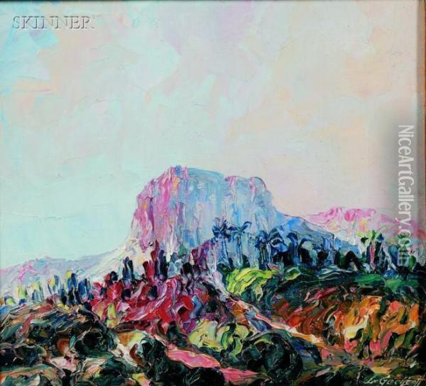 Butte Oil Painting - Leonid Gechtoff