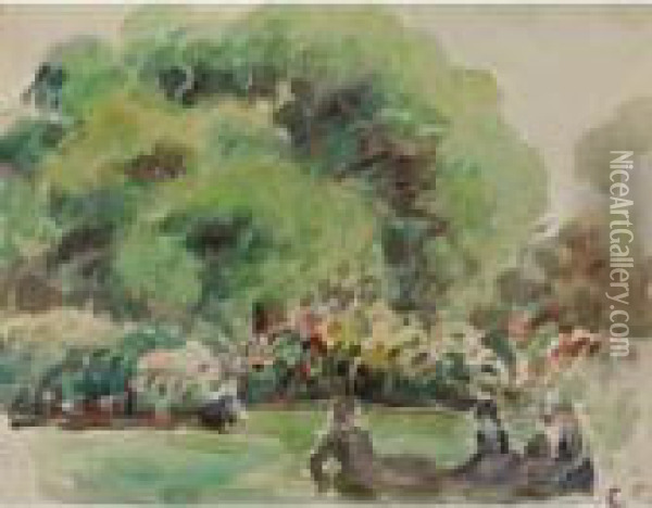 Personnages Dans La Campagne Oil Painting - Camille Pissarro