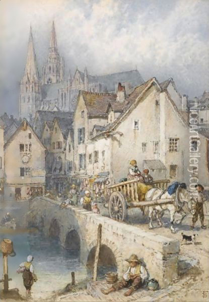 Chartres Oil Painting - Myles Birket Foster