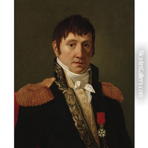 Portrait Of A French Officer Wearing The Order Of The Legion Of Honor Oil Painting - Jacques-Louis David