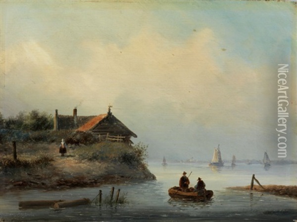 Niederlandische Polder Seelandschaft Oil Painting - Gerardus Hendriks