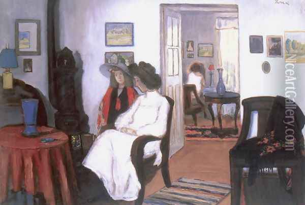 White Wall, Brown Furniture 1903 Oil Painting - Jozsef Rippl-Ronai