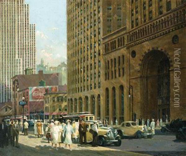 42nd Street, New York Oil Painting - Lee Lash