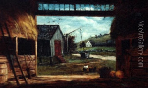 Old Barn At Limington, Maine Oil Painting - Frank Henry Shapleigh