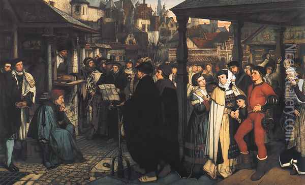 The Edict of Charles V Oil Painting - Baron Jan August Hendrik Leys