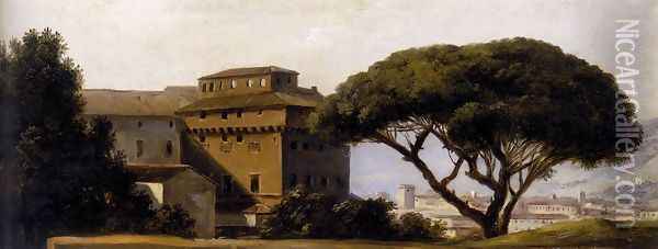 View of the Convent of Ara Coeli with Pines 1780s Oil Painting - Pierre-Henri de Valenciennes