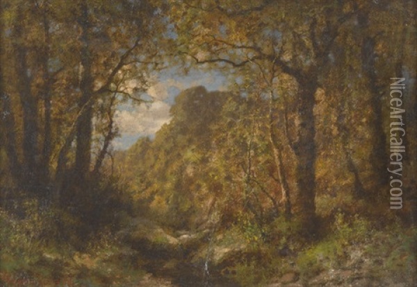 Waldlichtung Oil Painting - Traugott Hermann Ruedisuehli